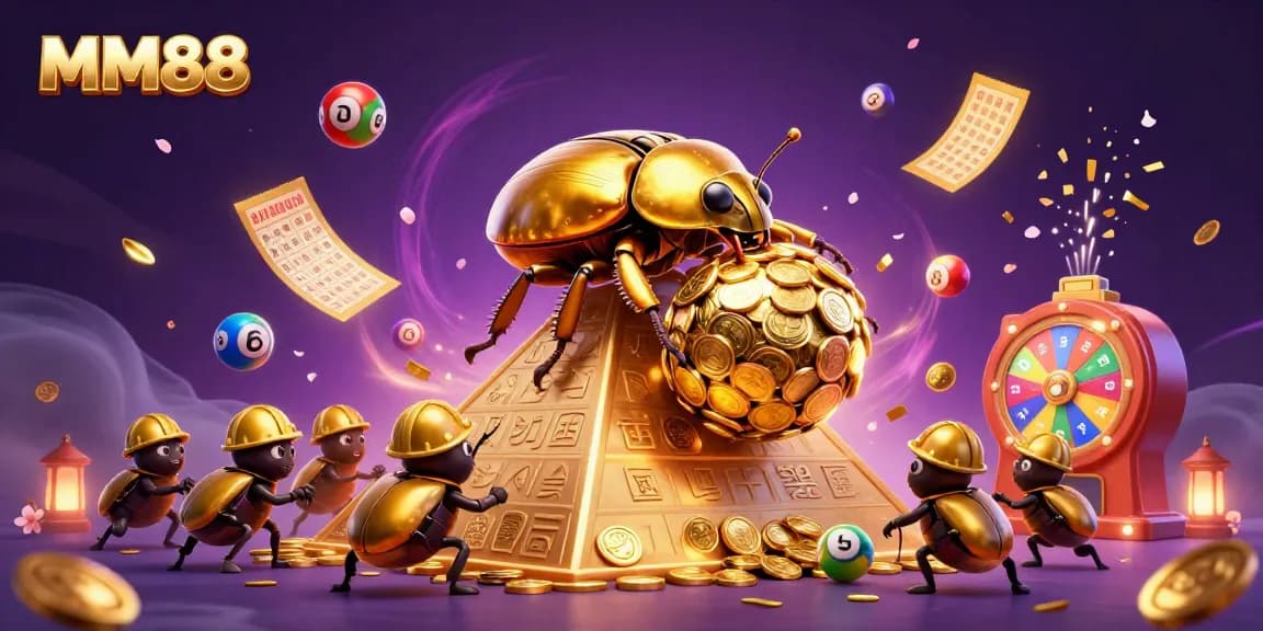 Experience thrilling betting with MM88 in a vibrant, dynamic casino scene filled with riches and excitement.