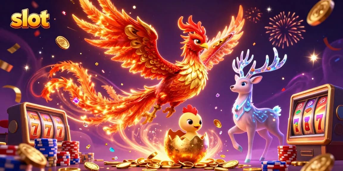 Spin the slot reels with vibrant characters in a rich, dynamic 3D casino scene full of excitement.