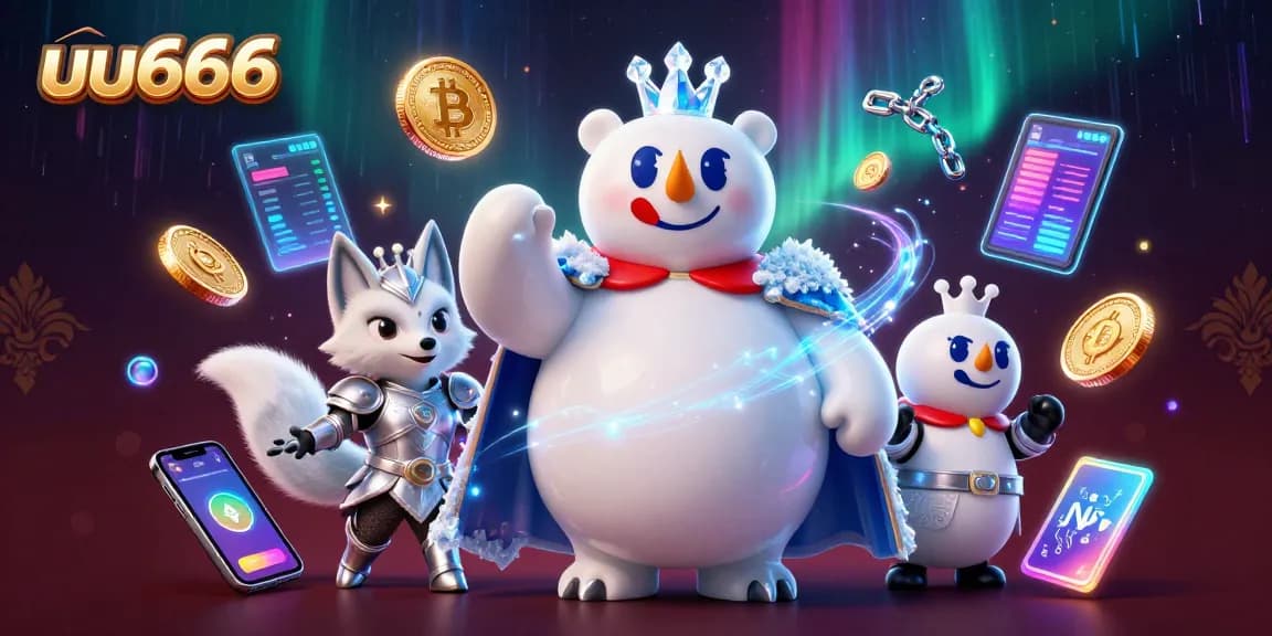 Experience uu666's thrilling gameplay with the ice king and snow fox in a vibrant casino scene.