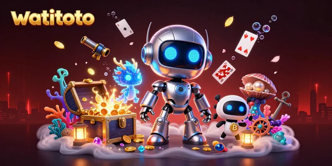 Engage with watitoto as vibrant treasure flows from an underwater chest amid digital wonders.