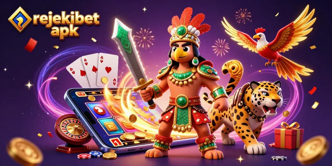Experience thrilling wins with rejekibet apk as colorful slot games and dynamic game elements surround heroic warriors.