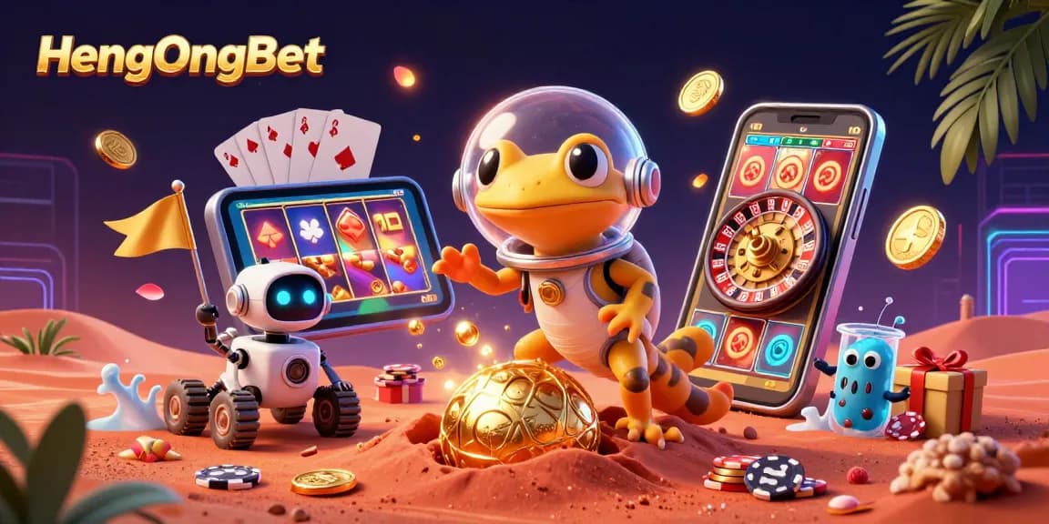 Experience the thrill of HengOngBet with a colorful casino adventure featuring Martian geckos and gold!