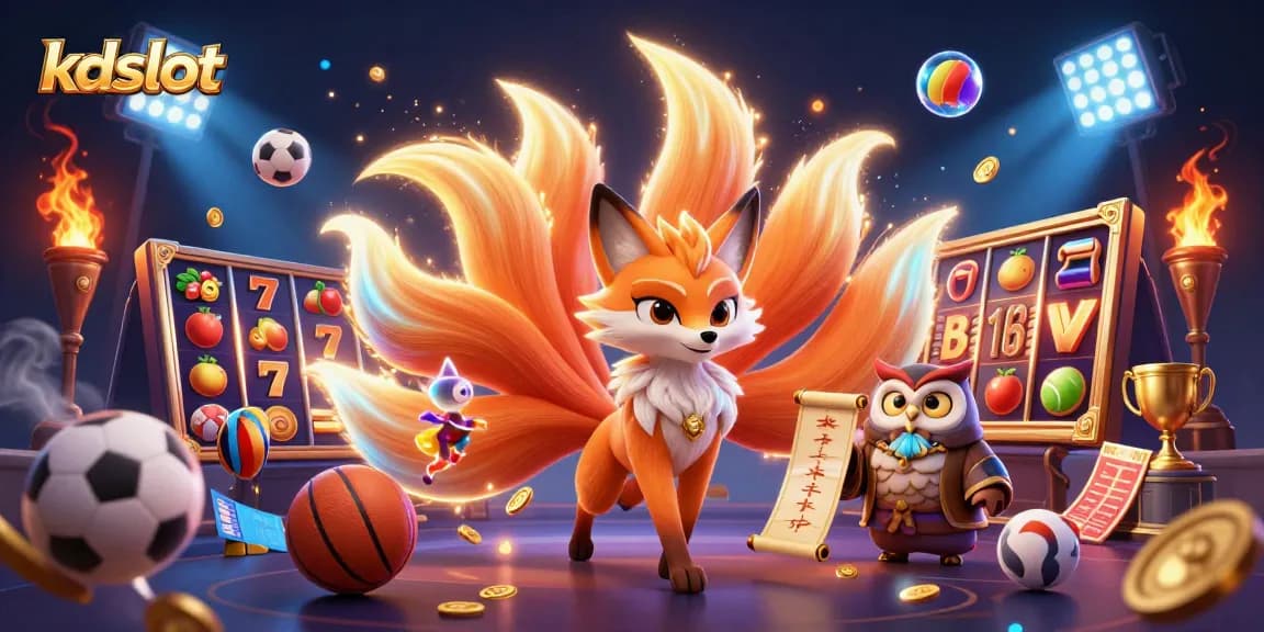 Engage in thrilling gameplay with kdslot, showcasing a magical scene featuring vibrant 3D characters and slot elements.