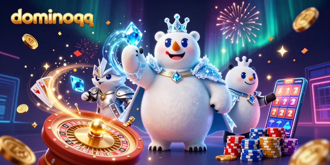 Experience thrilling gameplay at dominoqq with engaging characters and vibrant casino elements.