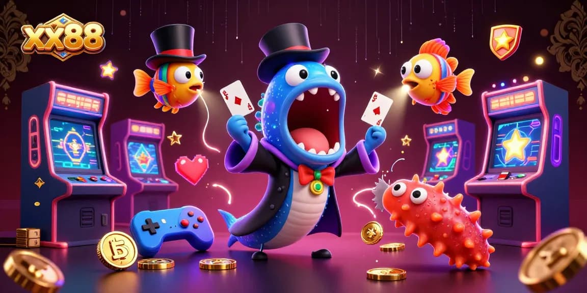 Engage in thrilling jackpot action at xx88, where a deep-sea eel performs magic with vibrant gaming elements.