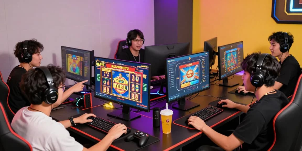 Exciting gaming atmosphere with players interacting on the Ngamenjitu platform, showcasing vibrant excitement in online betting.