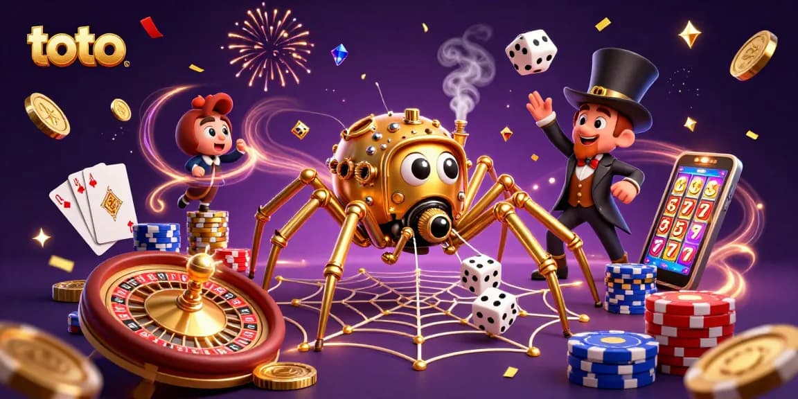 Play toto games and enjoy exciting jackpots with this vibrant casino-themed illustration.