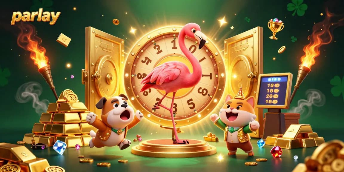 Experience thrilling parlay betting with exciting prizes in this dynamic cartoon scene.