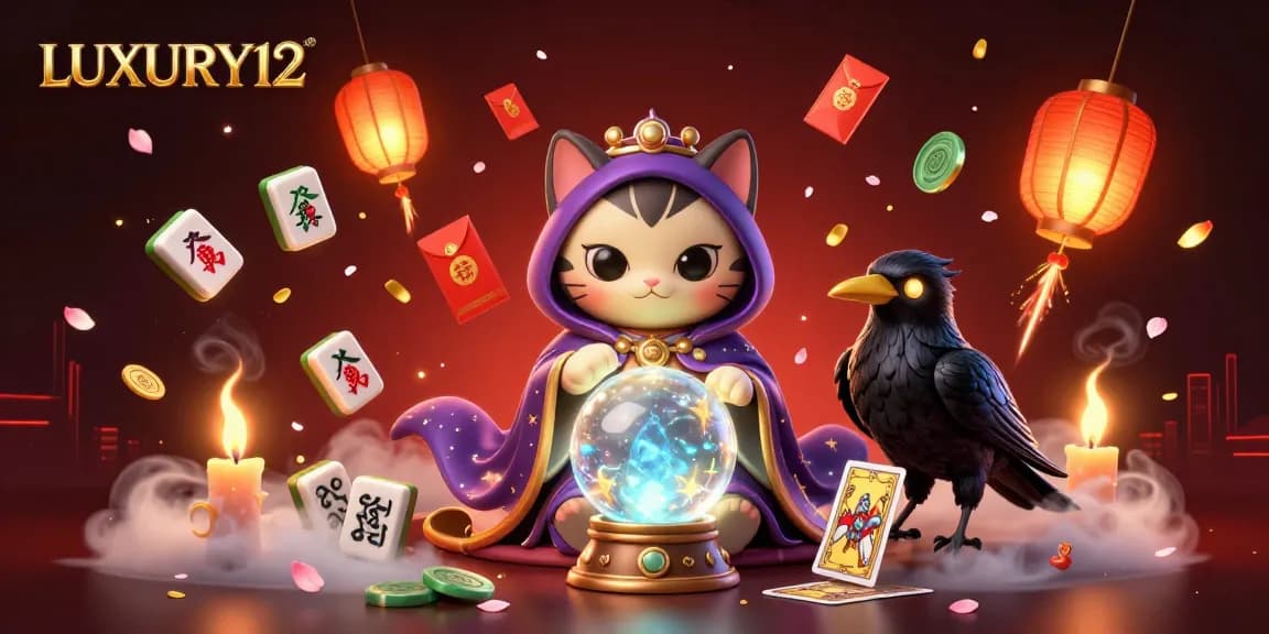 Experience thrilling wins at LUXURY12, illustrated with vibrant characters and dynamic game elements.