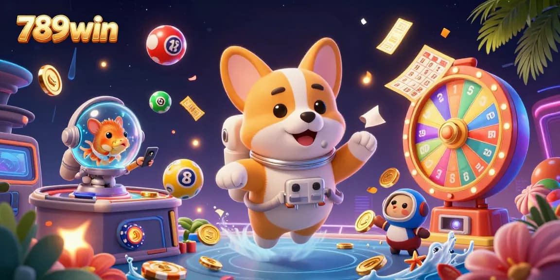Experience the excitement of 789win online betting with playful characters in a vibrant casino scene.