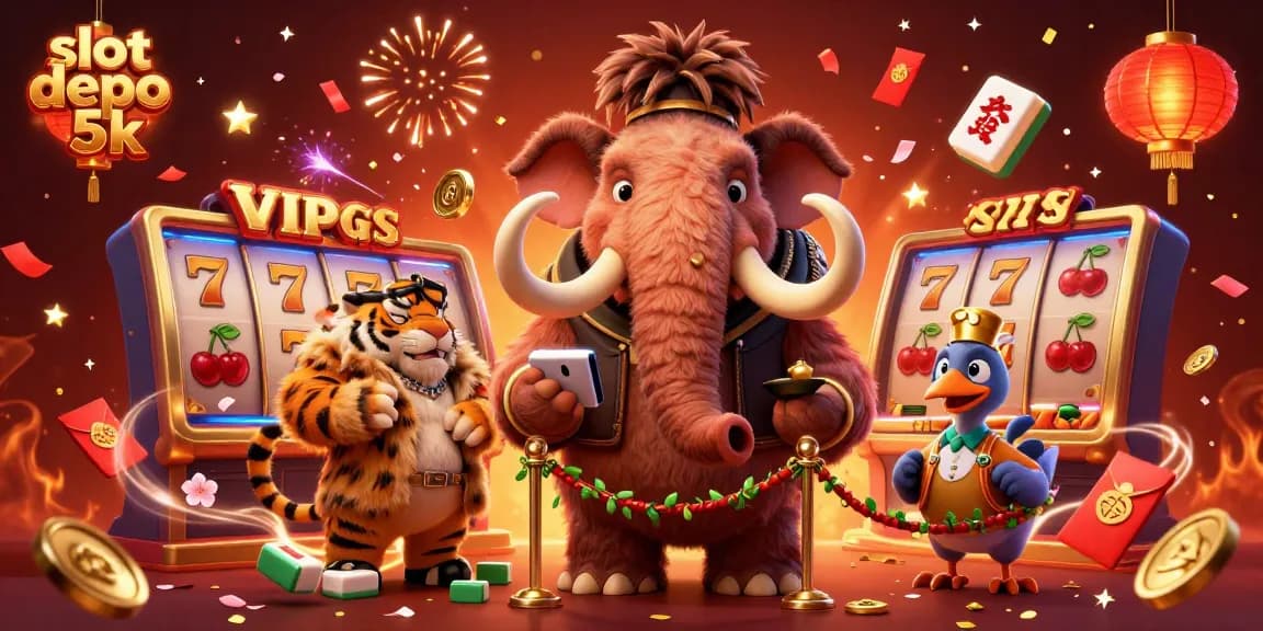 Engage with thrilling slot depo 5k adventures featuring vibrant characters in a dynamic casino scene.