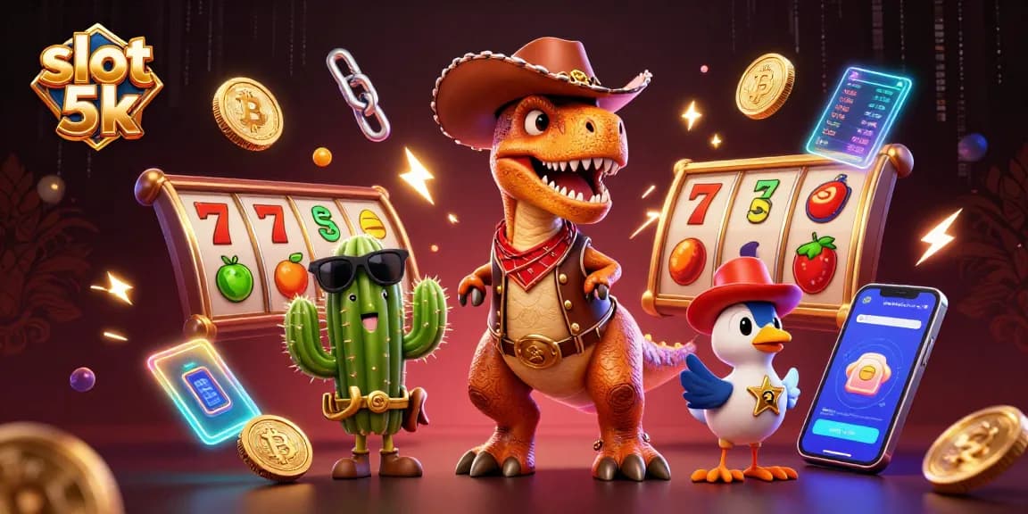 Spin the slot 5k reels for exciting wins in this vibrant 3D cartoon casino scene