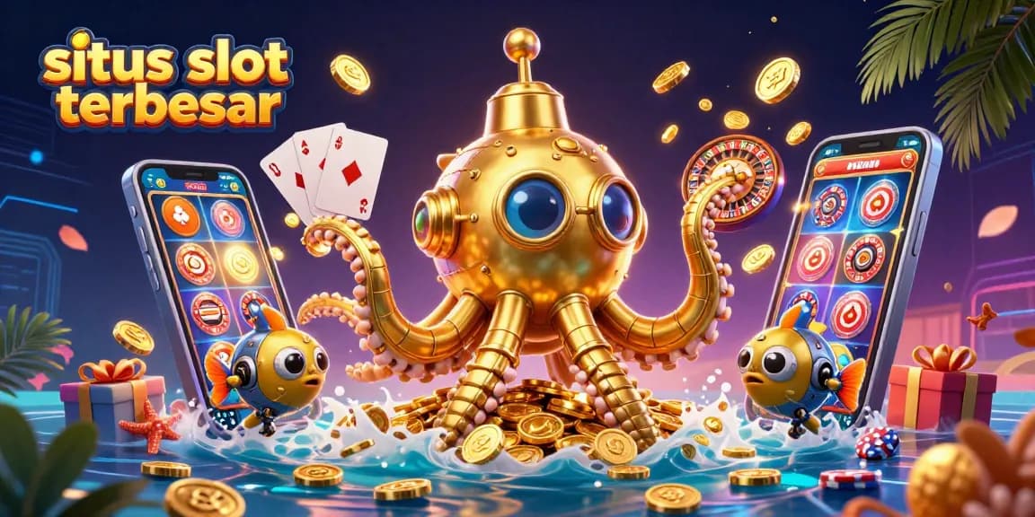 Menggandakan kesenangan di situs slot terbesar dengan karakter kartun 3D bermain di lautan koin emas.