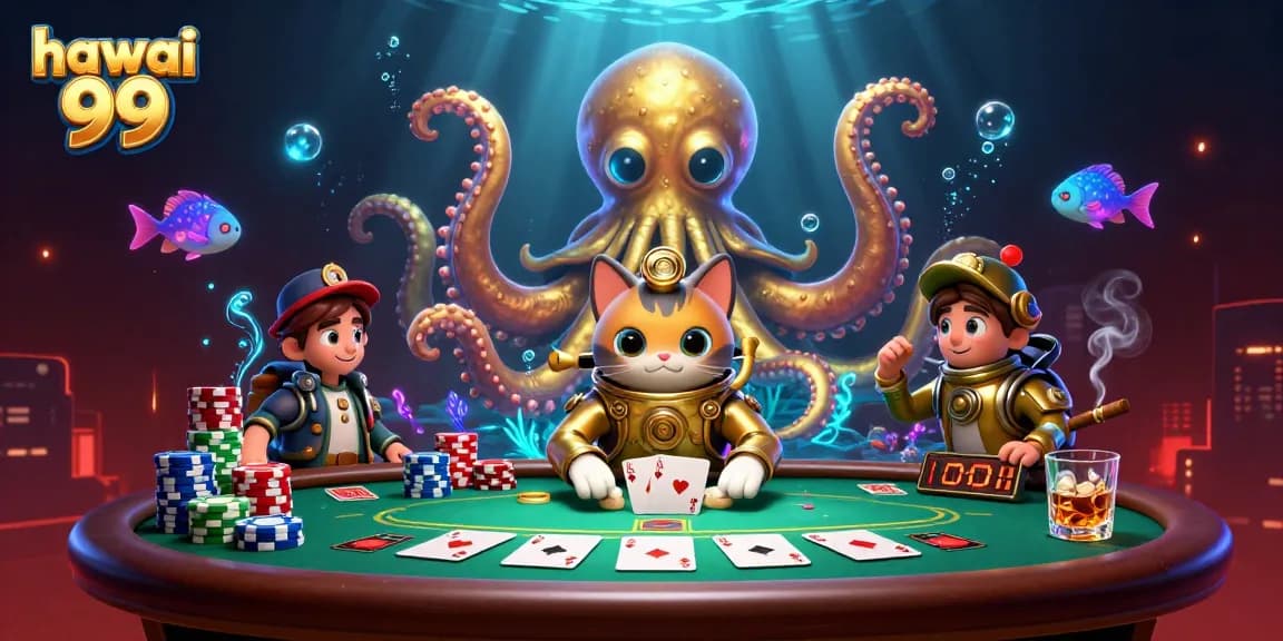 Play dynamic poker with hawai 99 as the kraken and diving cat bring excitement to the game.