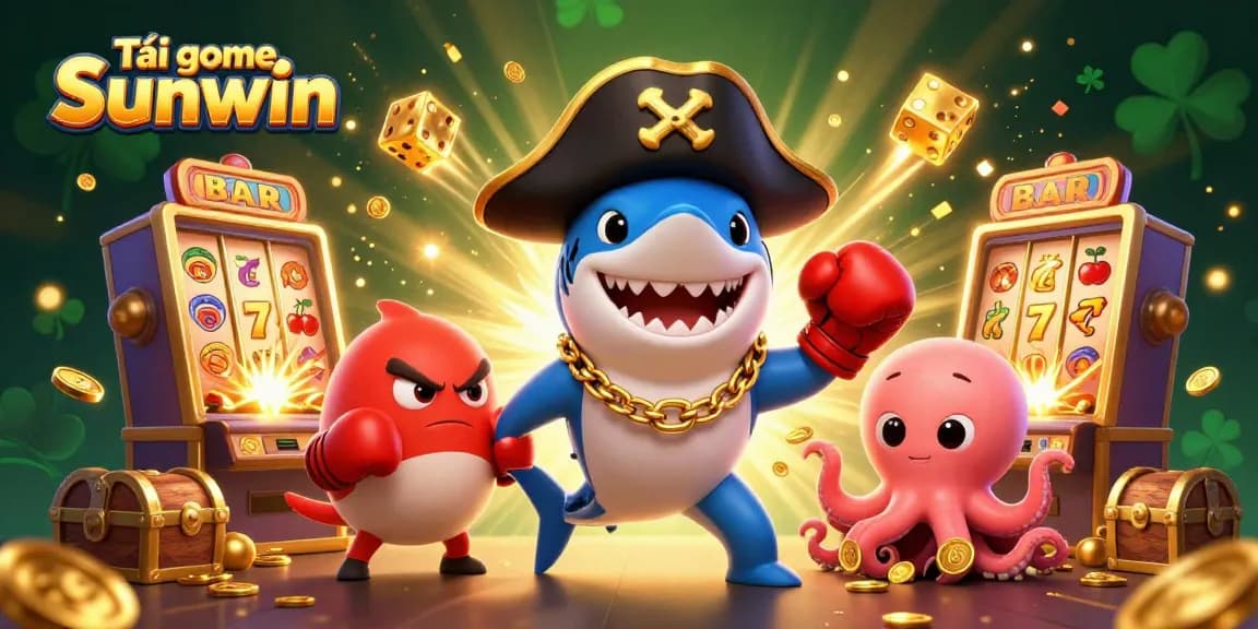 Tải game Sunwin to experience the excitement of casino gaming with colorful characters and jackpot elements.