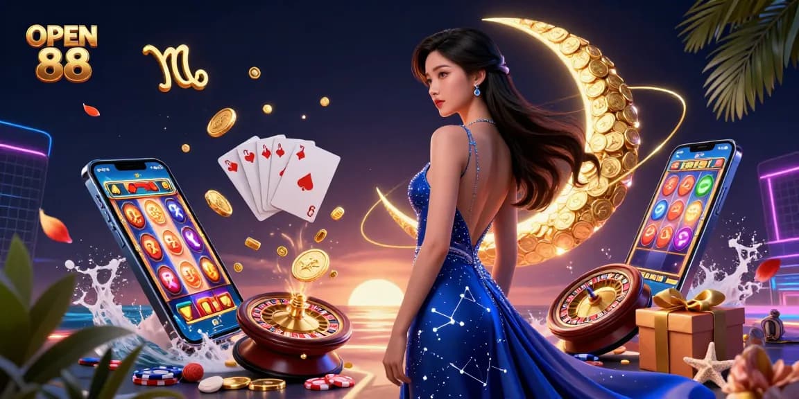 Engage with exciting gameplay at OPEN 88, showcasing vibrant slot games and immersive casino elements in action.