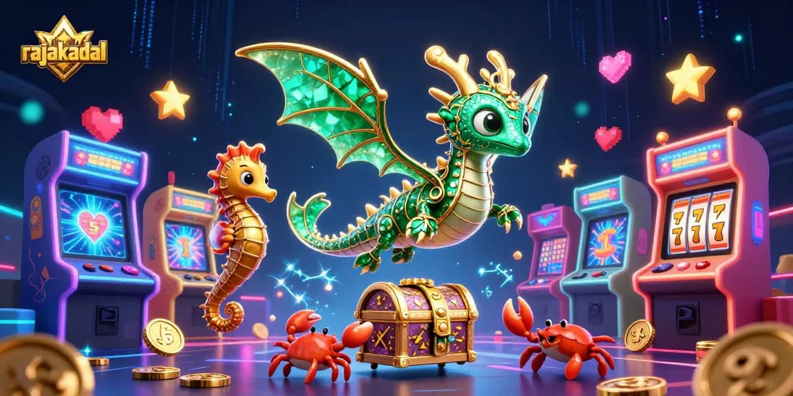 Bermain di rajakadal dengan slot menggiurkan dan visual memikat dalam ilustrasi 3D