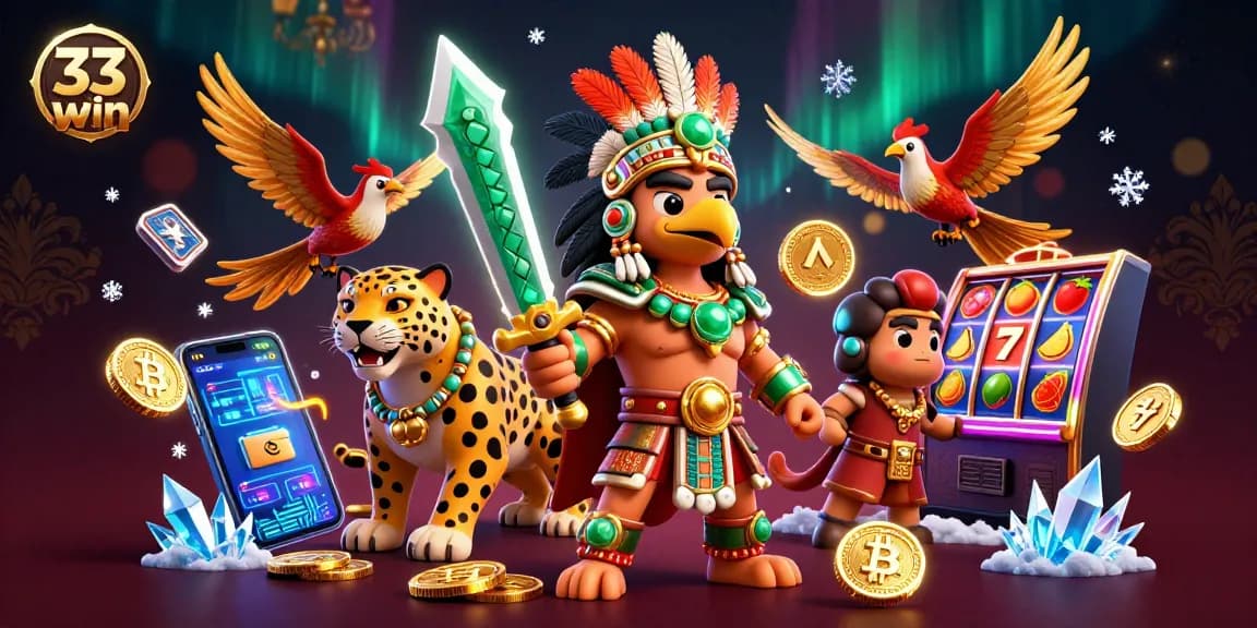 Get ready to win big with 33win, featuring vibrant slot machines and dynamic characters!