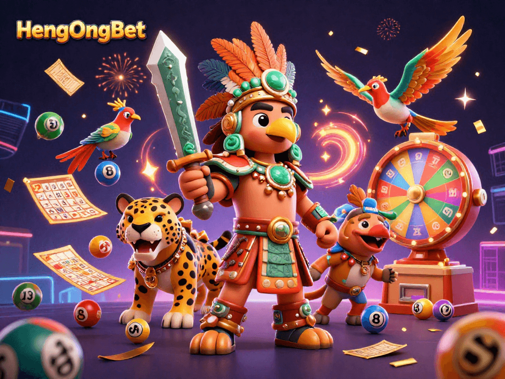 Experience the thrill of HengOngBet with colorful lottery balls and dynamic gaming elements.