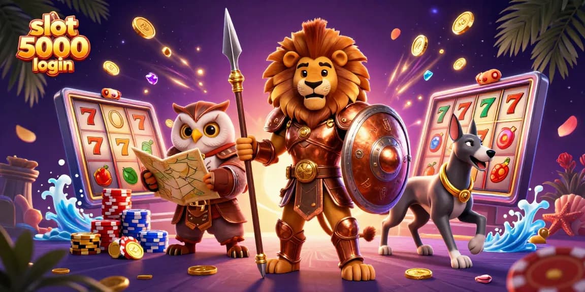 Spin the reels of slot 5000 login, where a Spartan lion leads the quest for big jackpots!