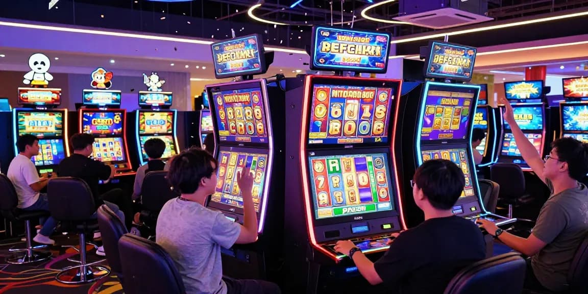 Pengalaman seru bermain slot gacor di kasino online Dewa123 dengan pemain merayakan kemenangan.