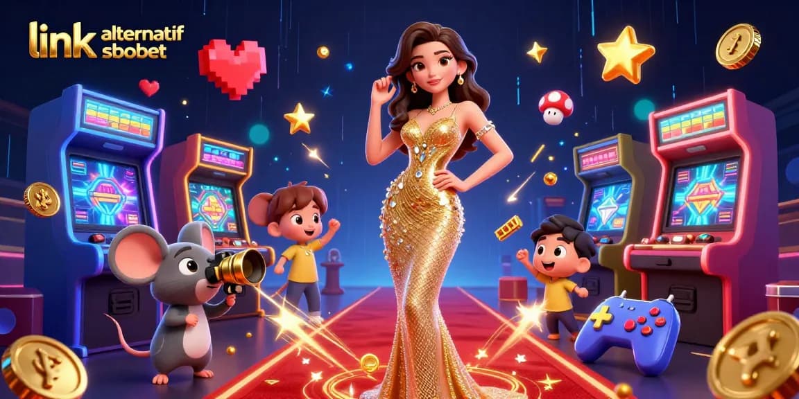 Experience thrilling gameplay with link alternatif sbobet in this vibrant 3D digital casino scene.