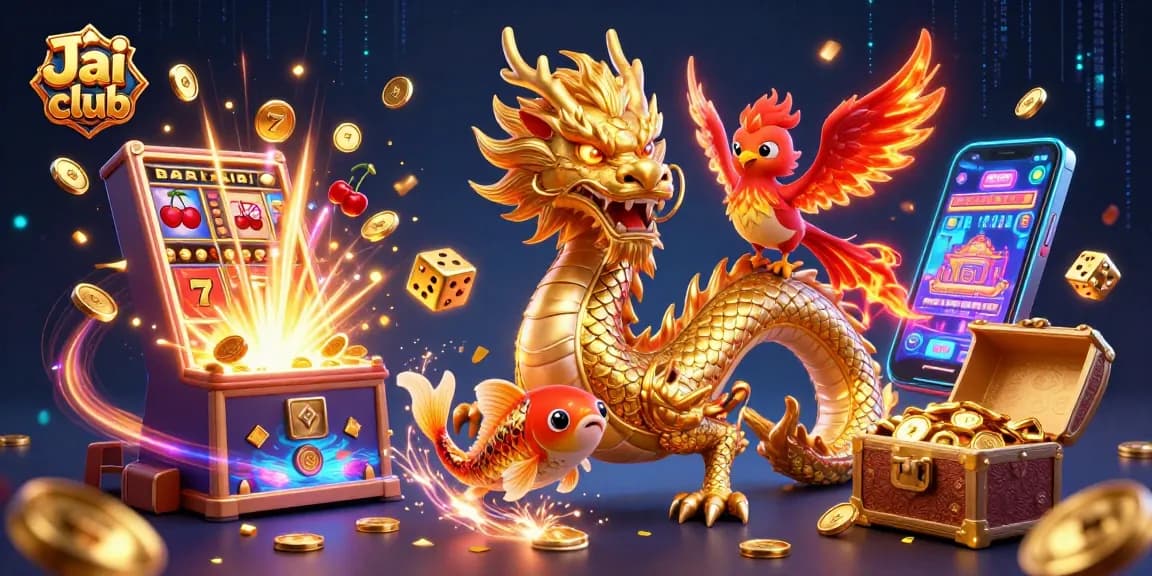 Engage in thrilling games at Jai club with a dynamic scene of exciting slot machines!