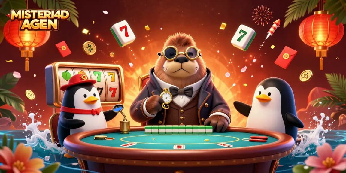 Experience big wins and exciting gameplay with MISTERI4D AGEN in this vibrant underwater casino scene.