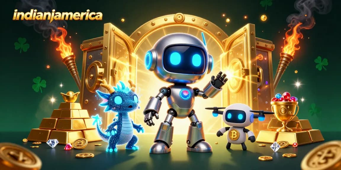Experience the thrill of indianiamerica with a vibrant 3D casino illustration full of treasures and excitement.