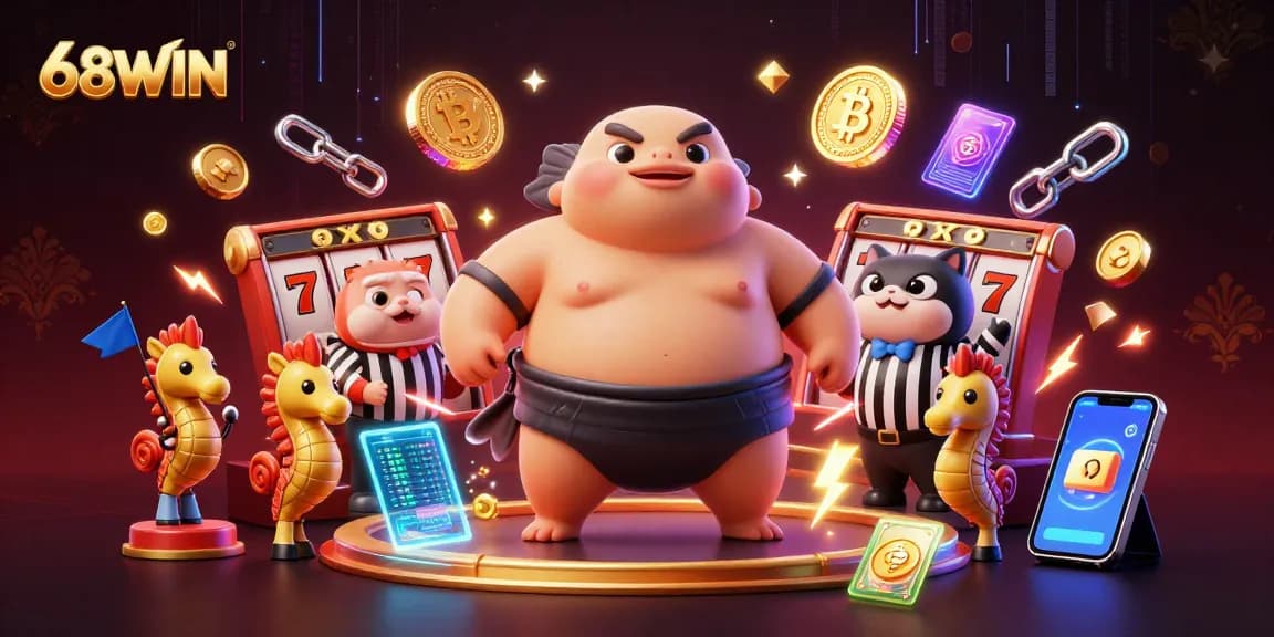 Engage with 68WIN and its exciting slot games featuring a fugu, catfish, and vibrant graphics.