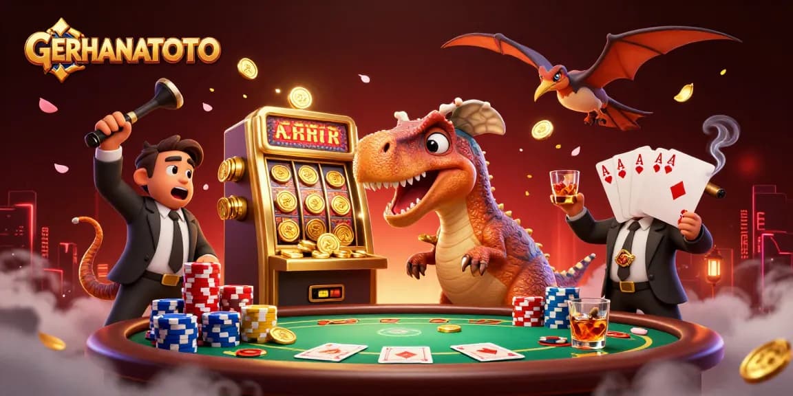 GERHANATOTO mainkan jackpot di mesin slot dengan dinosaurus sebagai tema kasino, memikat!