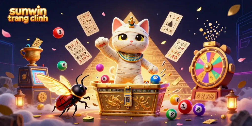 Experience vibrant excitement with fascinating characters in the sunwin trang chính 3D casino scene.