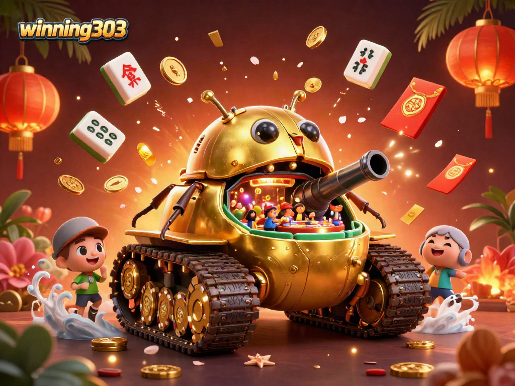 Experience thrilling gameplay at winning303 with vibrant casino-themed 3D digital illustration.