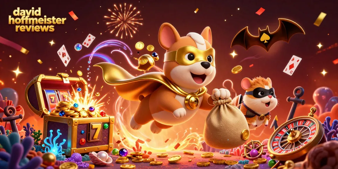 david hoffmeister reviews showcase thrilling casino action with cartoon dog hero, gold coins, and vibrant slot elements
