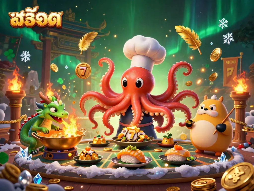 Engage with thrilling slots action featuring สล็อต 3D illustrated characters in a vibrant casino scene.