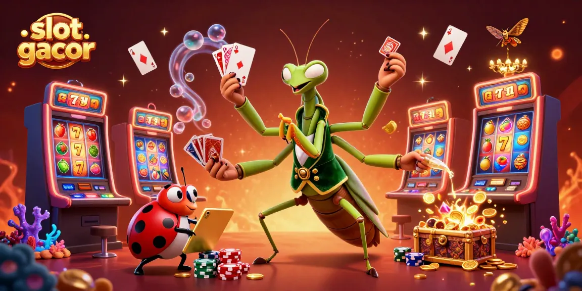 Experience the thrill of slot gacor with vibrant 3D characters in a dynamic casino scene.