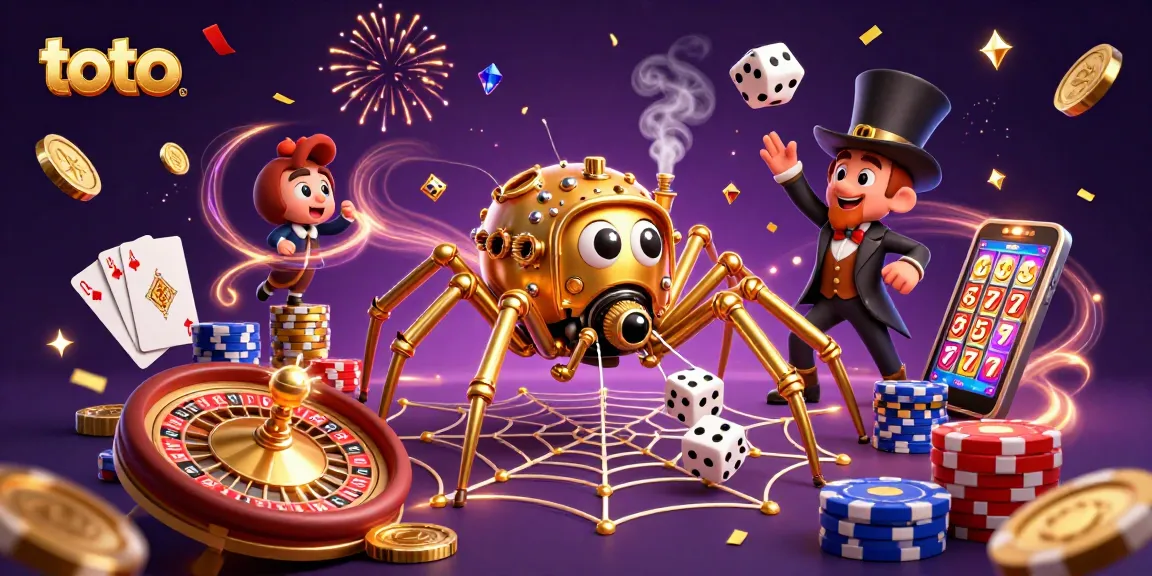 Play toto games and enjoy exciting jackpots with this vibrant casino-themed illustration.