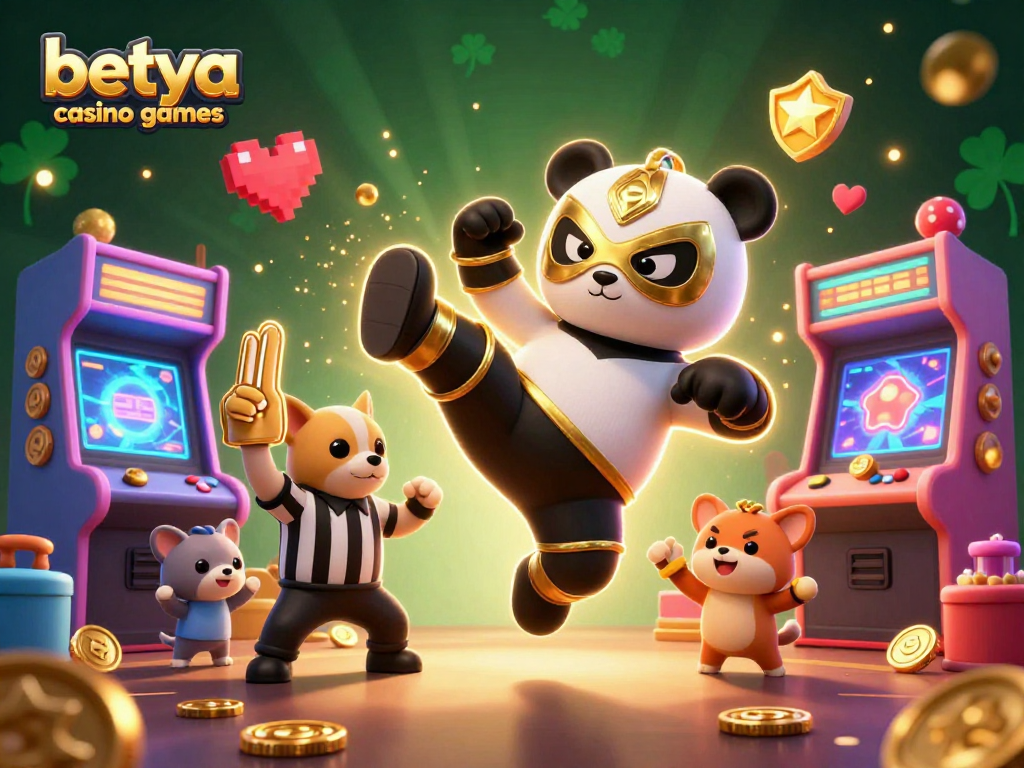 Experience thrilling betya casino games with animated characters in a vivid 3D scene celebrating fun!