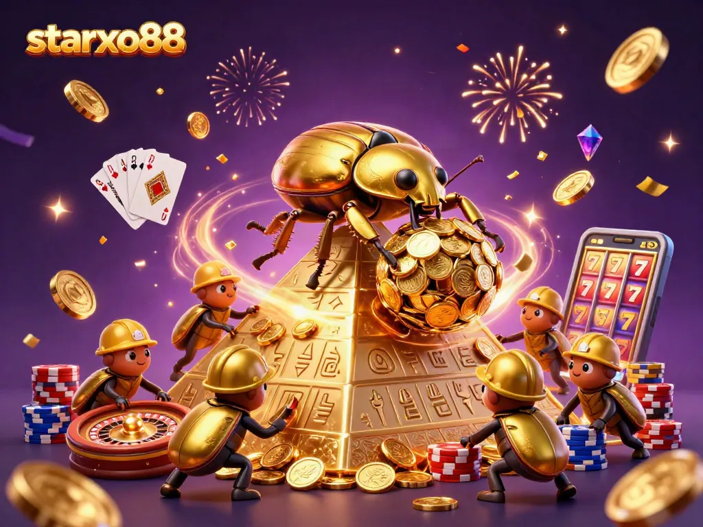 Engage with thrilling starxo88 gaming action as golden coins and vibrant cards cascade in celebration.