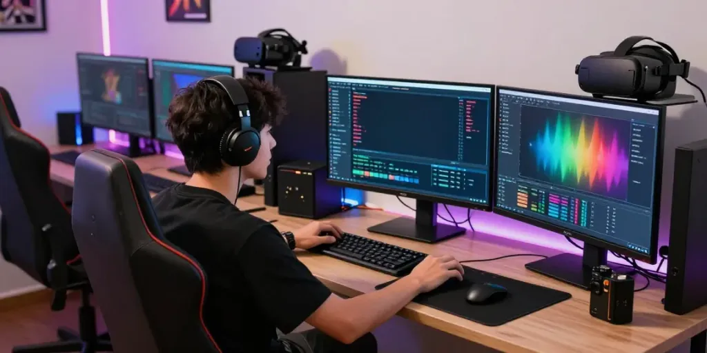 Engaging gaming analysis environment featuring a professional examining luxury111 link game data.