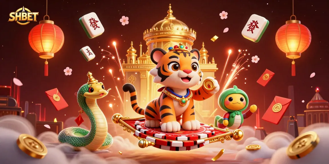 Engage with SHBET's vibrant online gaming experience, featuring a dynamic casino-themed illustration.