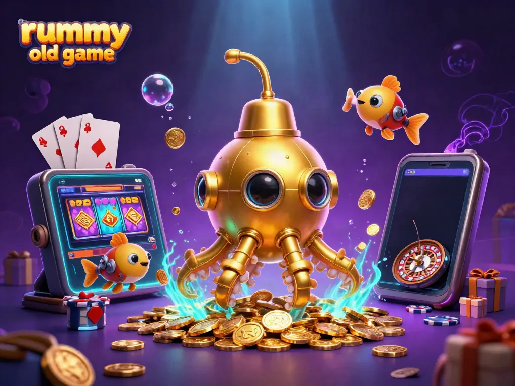 Pengalaman rummy old game yang mendebarkan dengan desain karakter laut dalam yang fantastis dan elemen permainan kasino yang menarik.