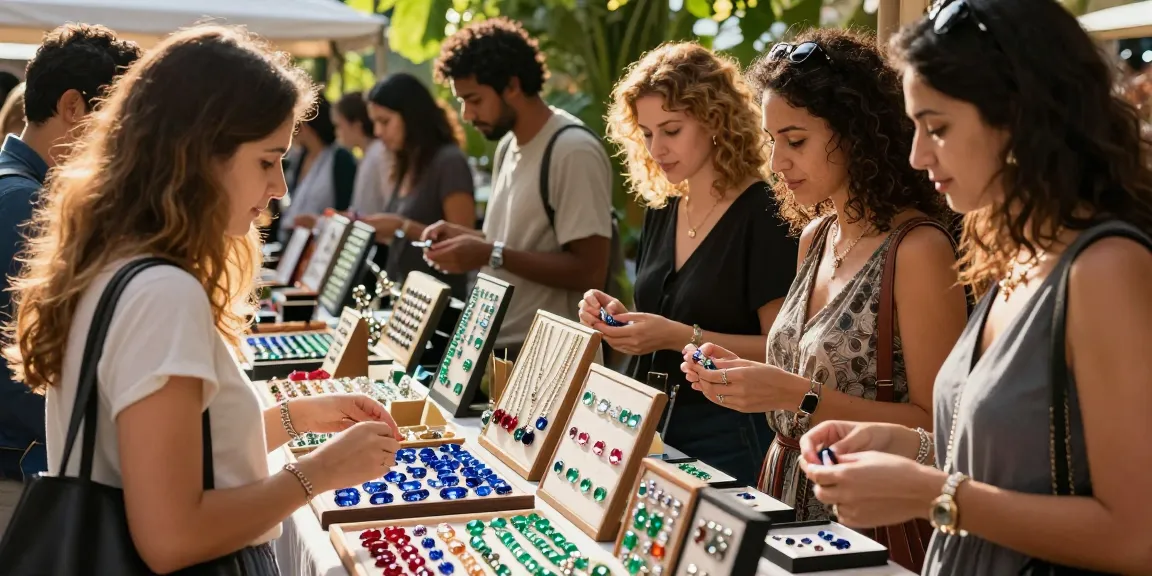 Discover exquisite gems at https://www.mygemspot.com's vibrant marketplace, featuring colorful gemstones and passionate vendors.