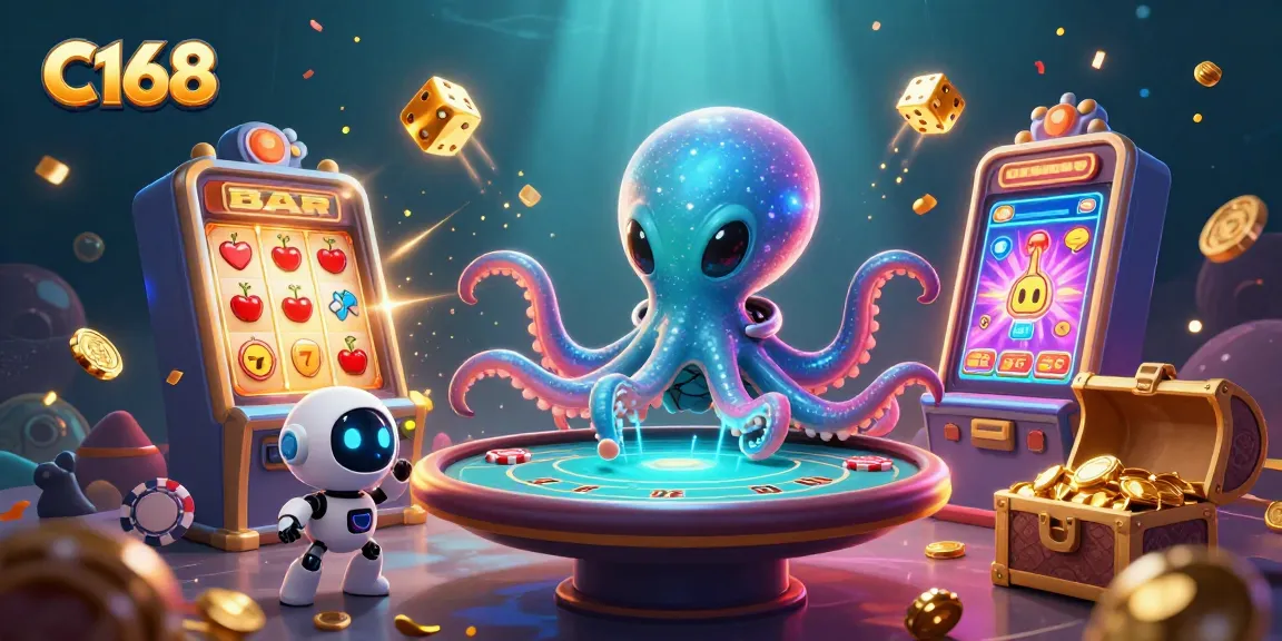 C168 players engage with a cosmic alien poker game amidst exciting gambling elements.