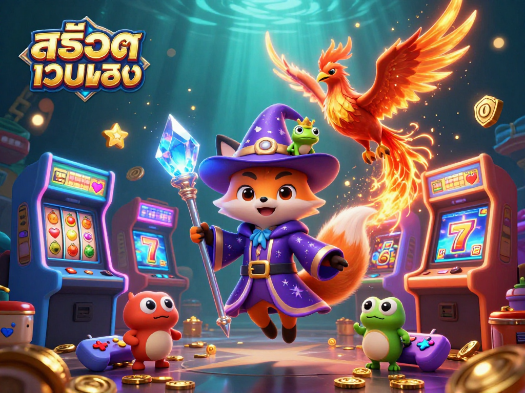 Experience thrilling สล็อตเว็บตรง action with colorful slots and animated fantasy characters.