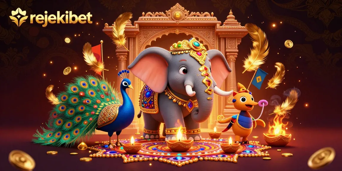 Experience thrilling bets and wins with rejekibet's dynamic gaming illustration, showcasing vibrant casino elements.