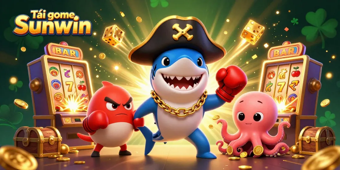 Tải game Sunwin to experience the excitement of casino gaming with colorful characters and jackpot elements.